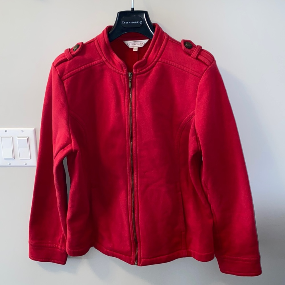 Northern Reflections Red Military Style Cotton Jacket